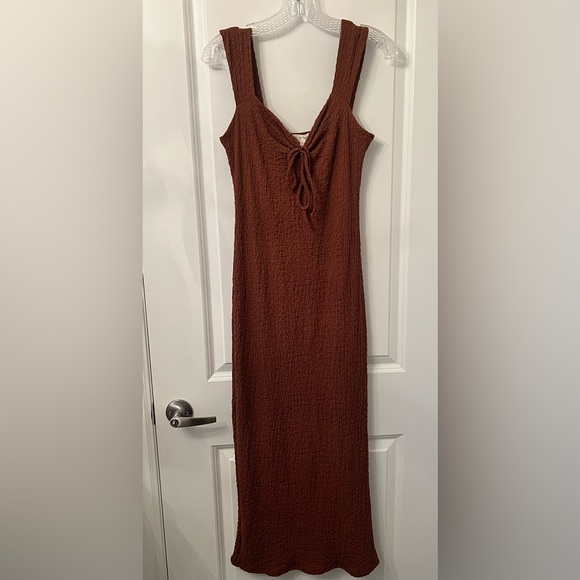 See You Monday Dresses & Skirts - See You Monday Brown Midi Dress